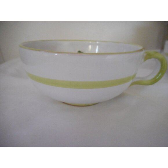 Set of 2 Vintage Italy Handpainted Floral Mug Handle Bowls Soup Coffee Cereal - Picture 4 of 6